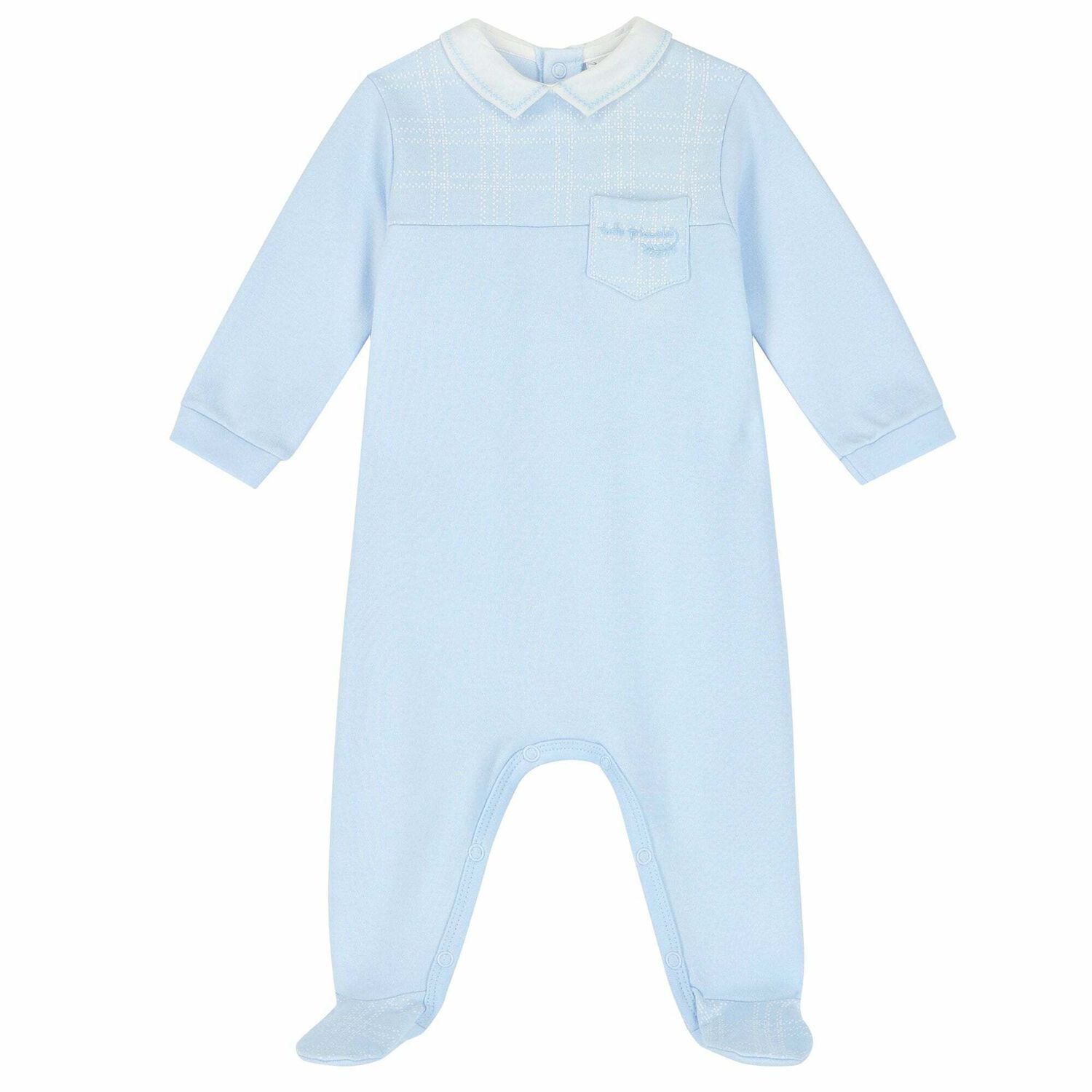 Baby Boys Blue Logo Babygrow, 1, hi-res