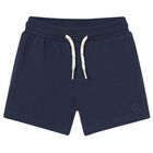 Younger Boys Navy Blue Shorts, 1, hi-res