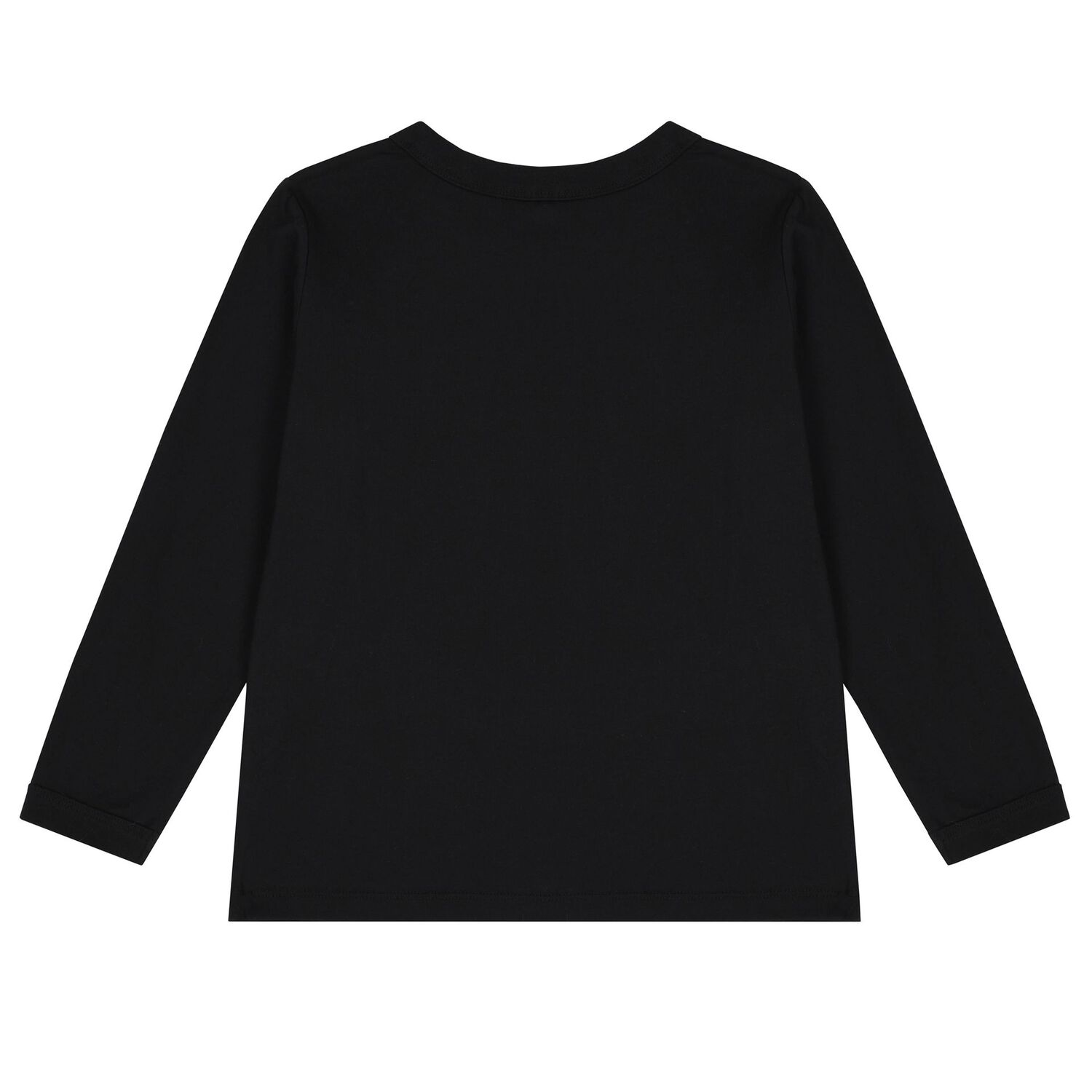 Boys Black Logo Long Sleeve Top, 1, hi-res