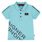 Younger Boys Blue Logo Polo Shirt, 2, hi-res