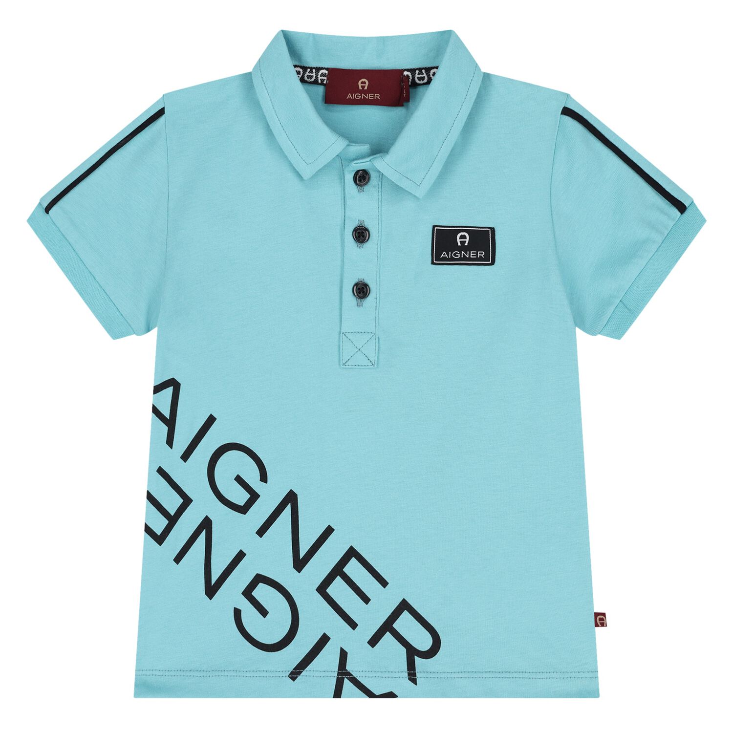 Younger Boys Blue Logo Polo Shirt, 2, hi-res