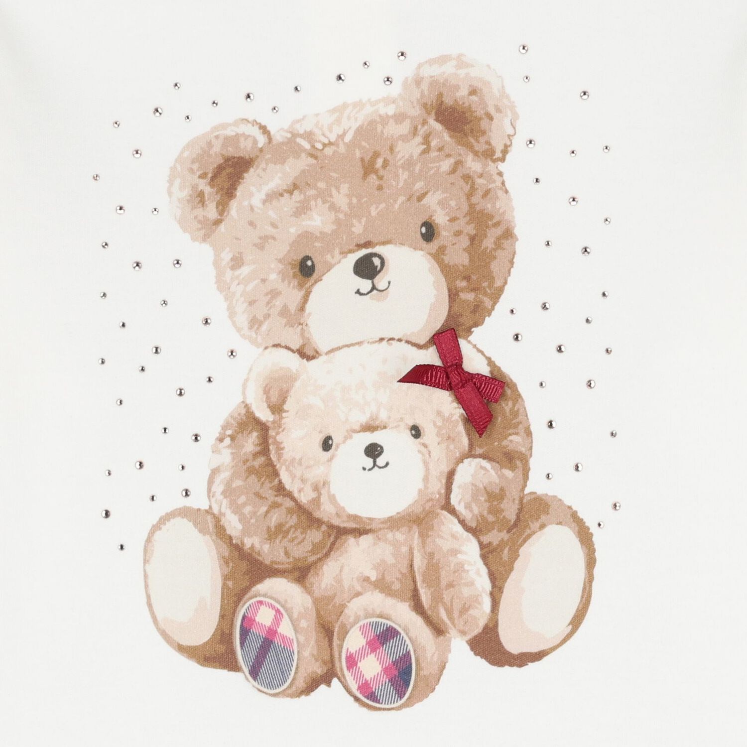 Girls Ivory Teddy Bear Long Sleeve Top, 1, hi-res