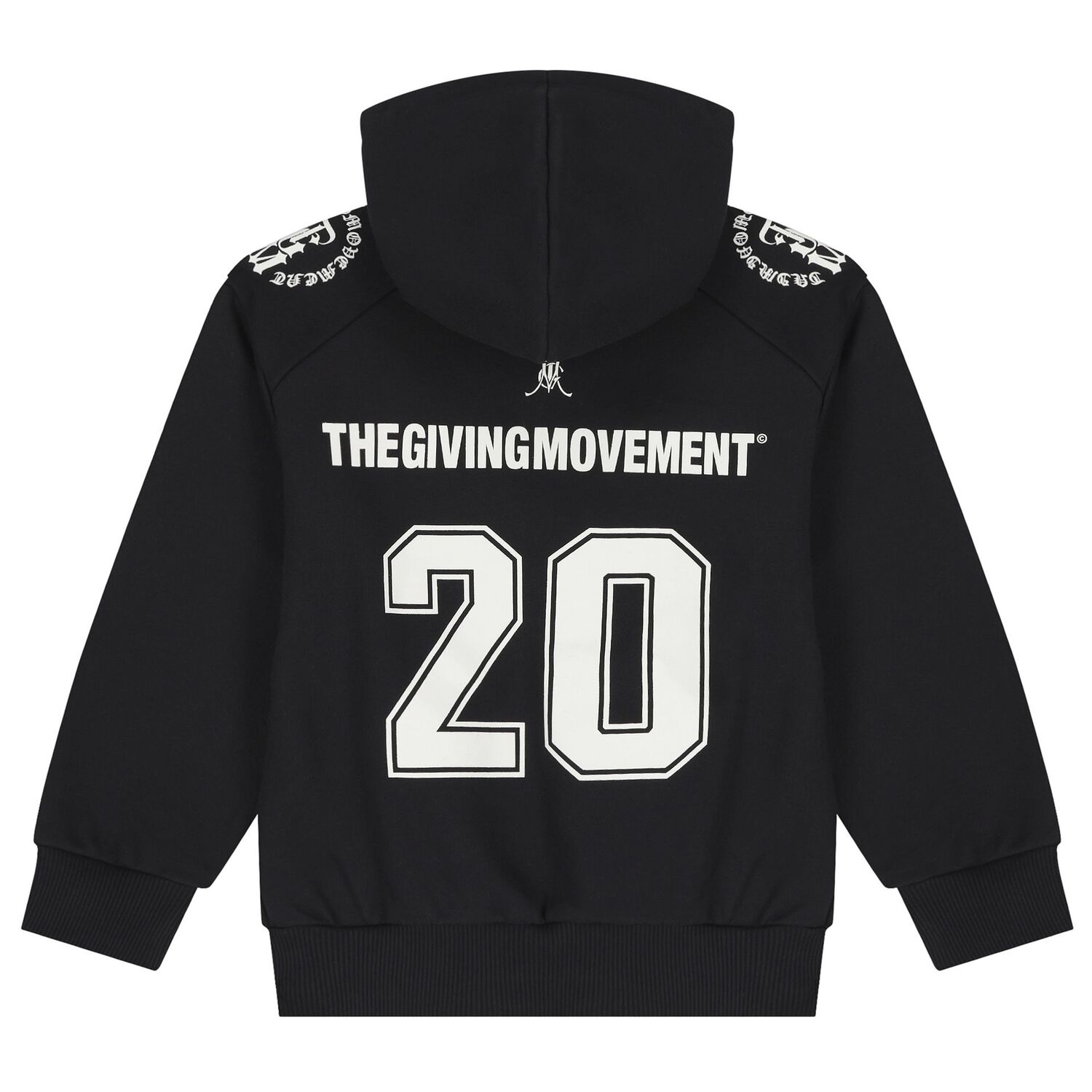 Black Logo Hooded Zip Up Top, 1, hi-res