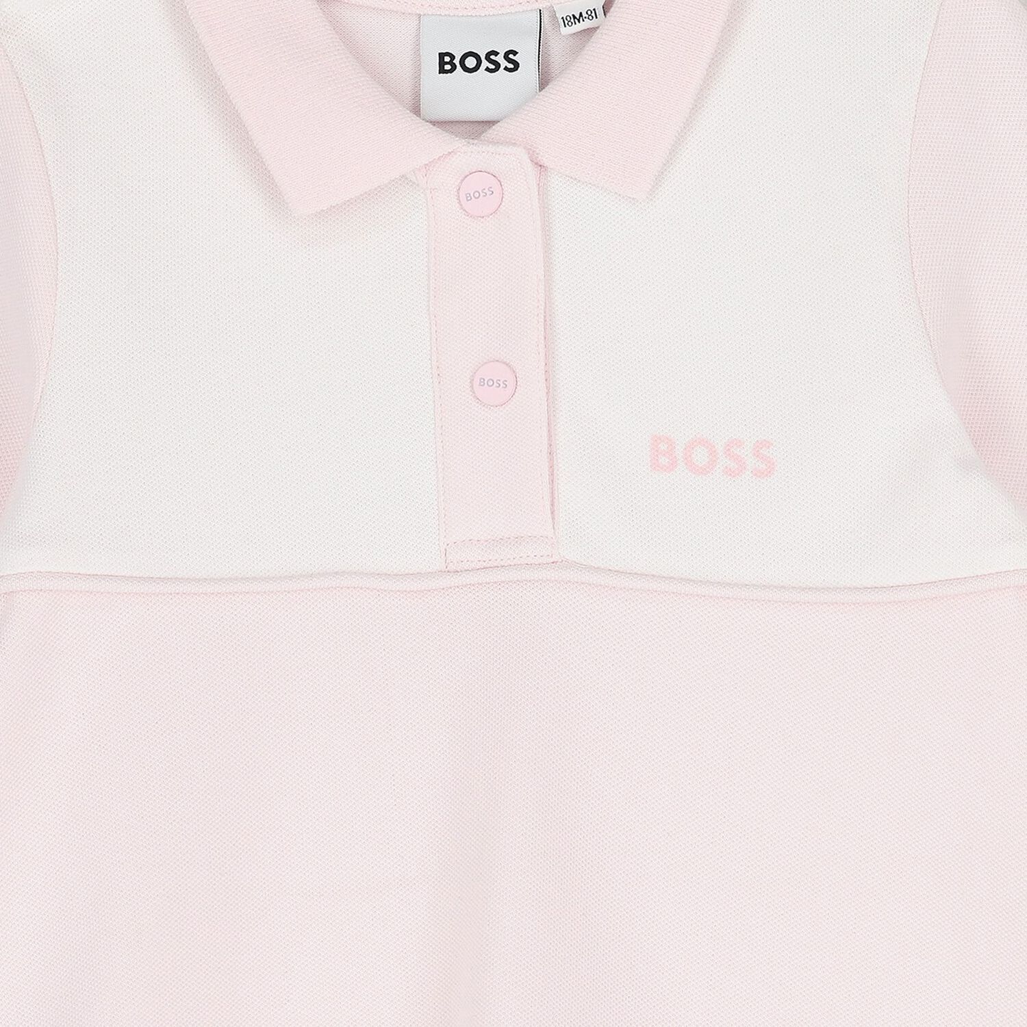 Younger Girls Pink Logo Polo Dress, 1, hi-res image number null