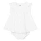 Baby Girls White Polka Dot Dress Set, 2, hi-res