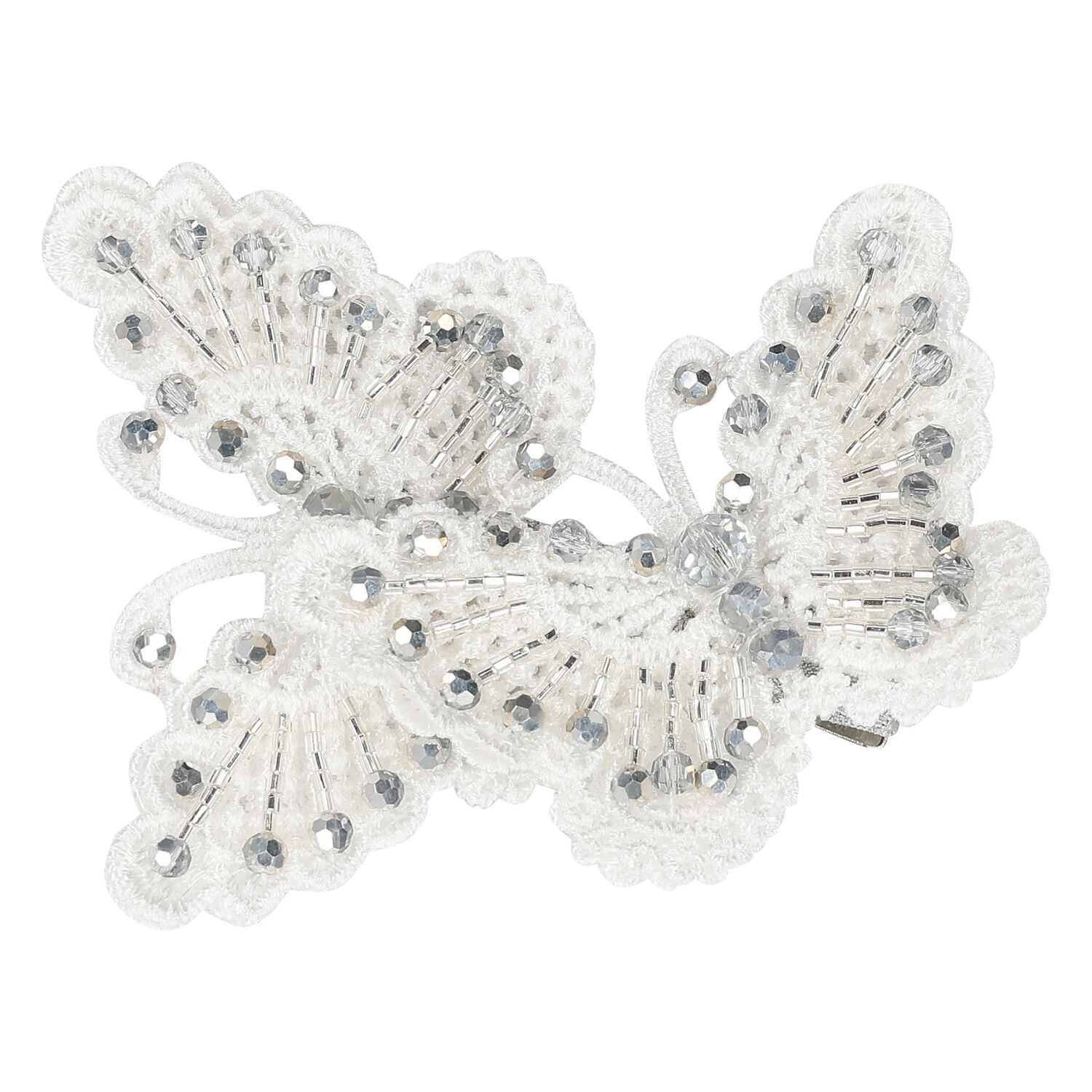Girls Silver Embellished Butterfly Hair Clip, 5, hi-res image number null