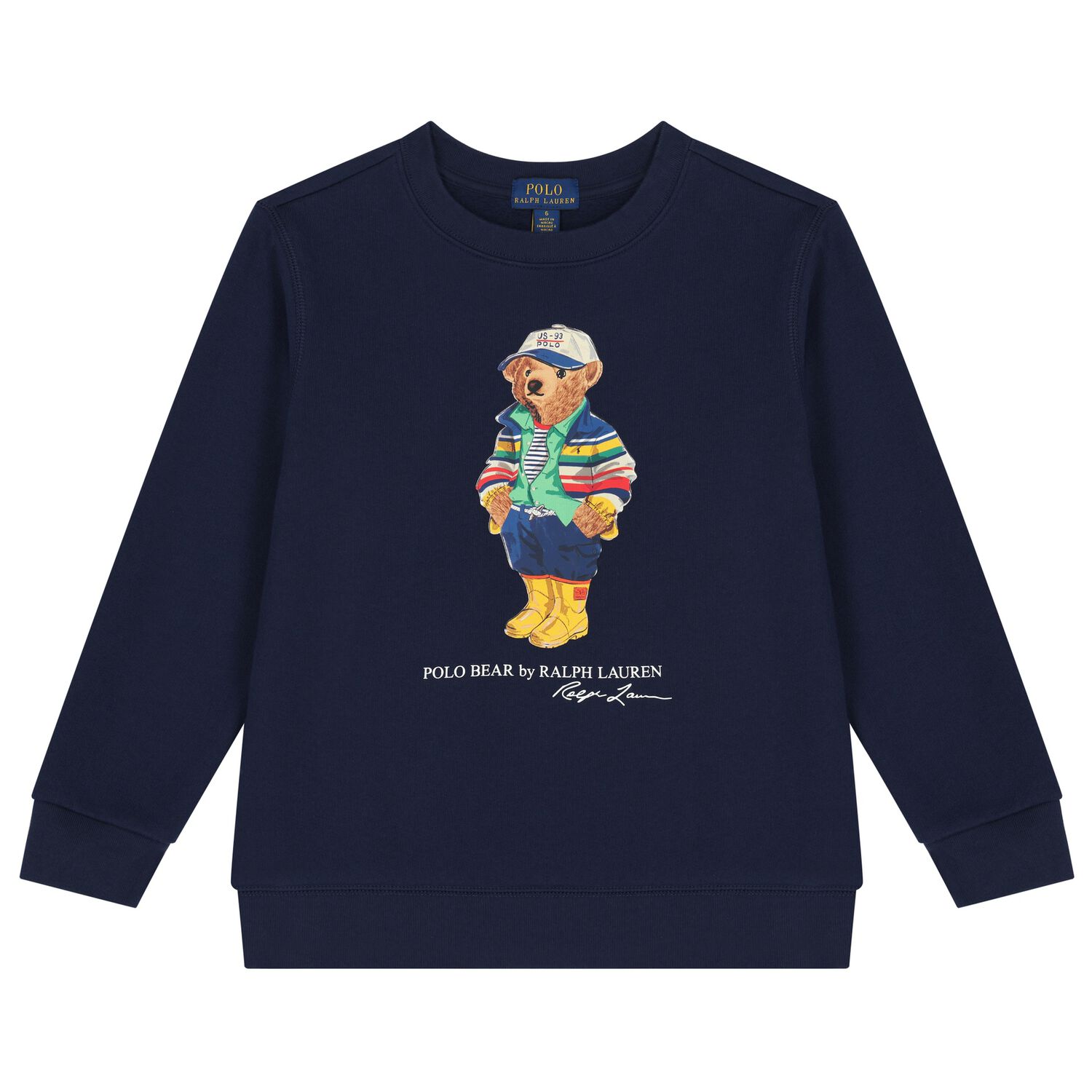 Boys Navy Blue Polo Bear Sweatshirt, 1, hi-res