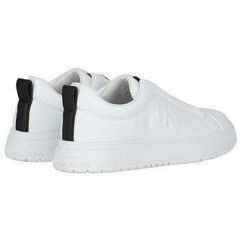 White & Black Logo Trainers