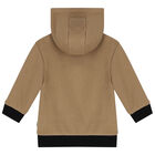 Younger Boys Black & Beige Reversible Zip Up Top, 1, hi-res