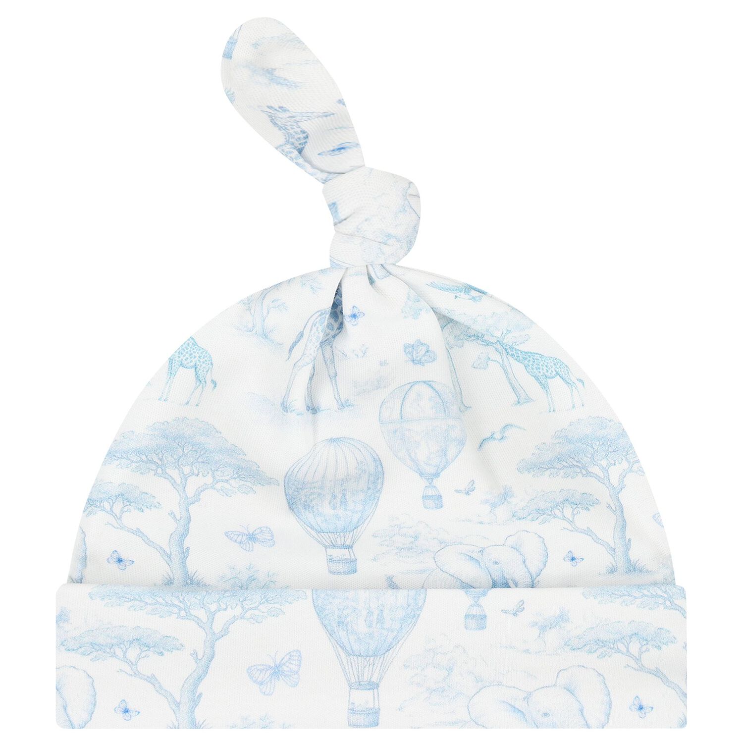 Baby Boys White & Blue Africa Hat, 1, hi-res