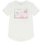 Girls White Floral Logo T-Shirt, 1, hi-res