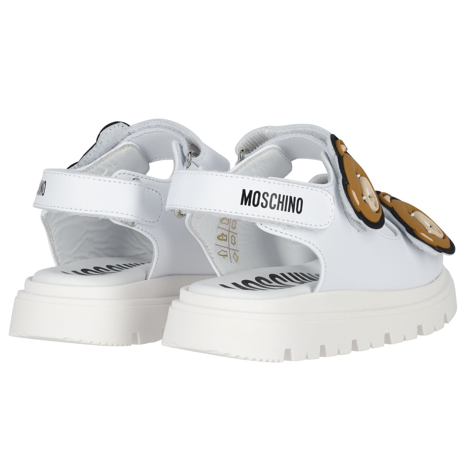 White Teddy Bear Sandals, 1, hi-res image number null