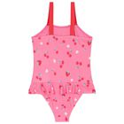 Girls Pink & Red Bow Swimsuit, 1, hi-res