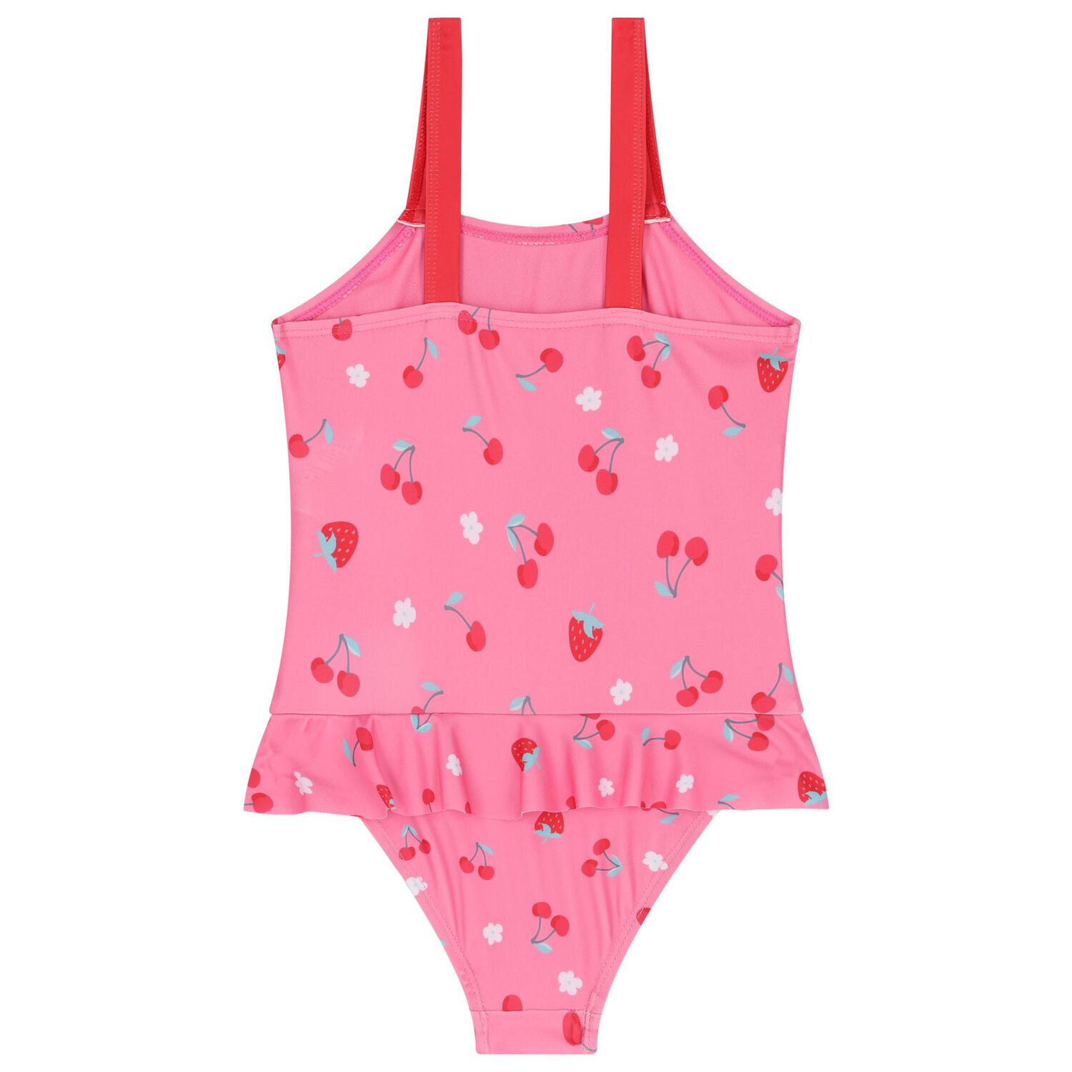 Girls Pink & Red Bow Swimsuit, 1, hi-res image number null