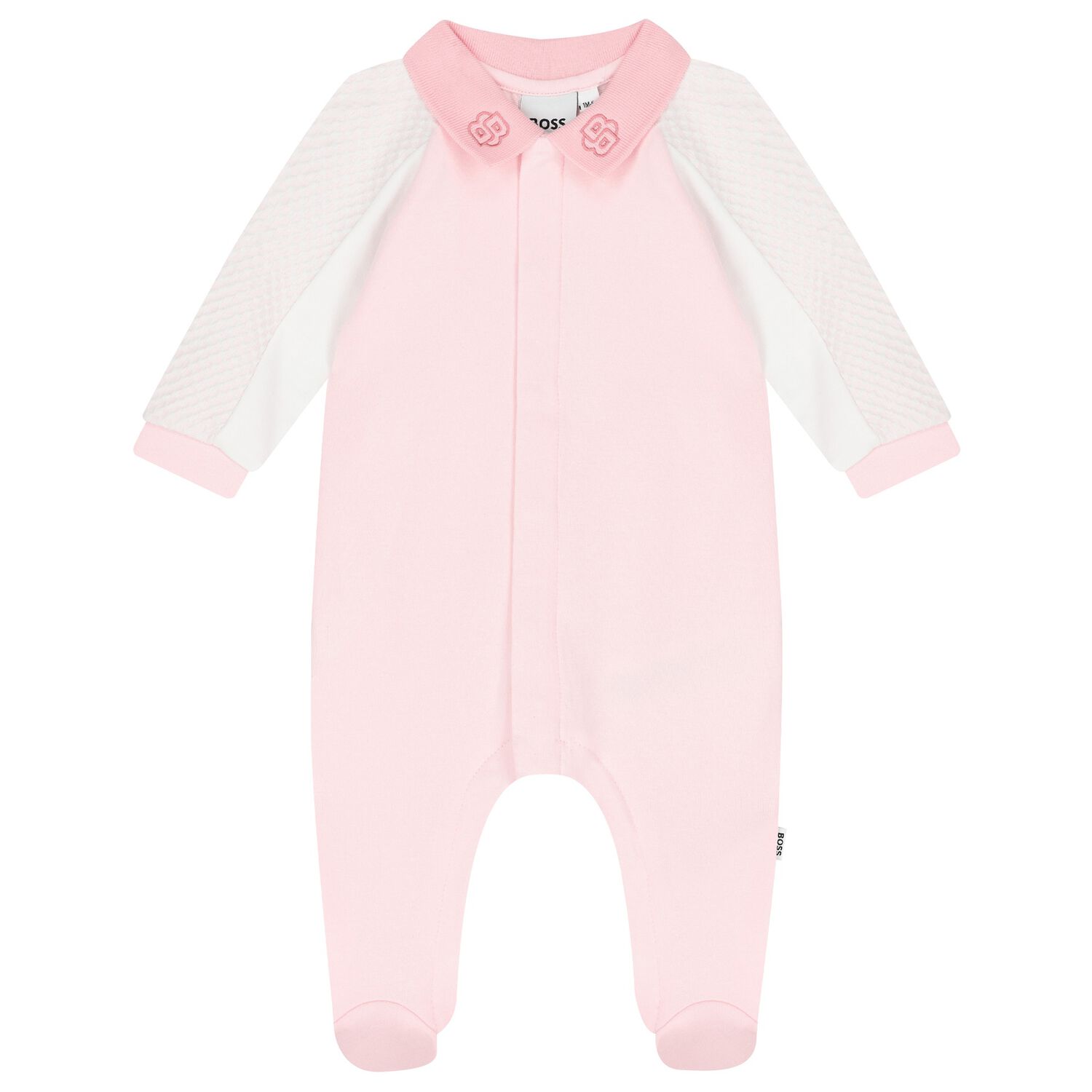 Baby Girls Pink Logo Babygrow, 1, hi-res