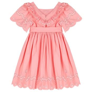 Girls Pink Woven Dress
