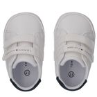 Baby Boys White Logo Pre Walker Shoes, 1, hi-res
