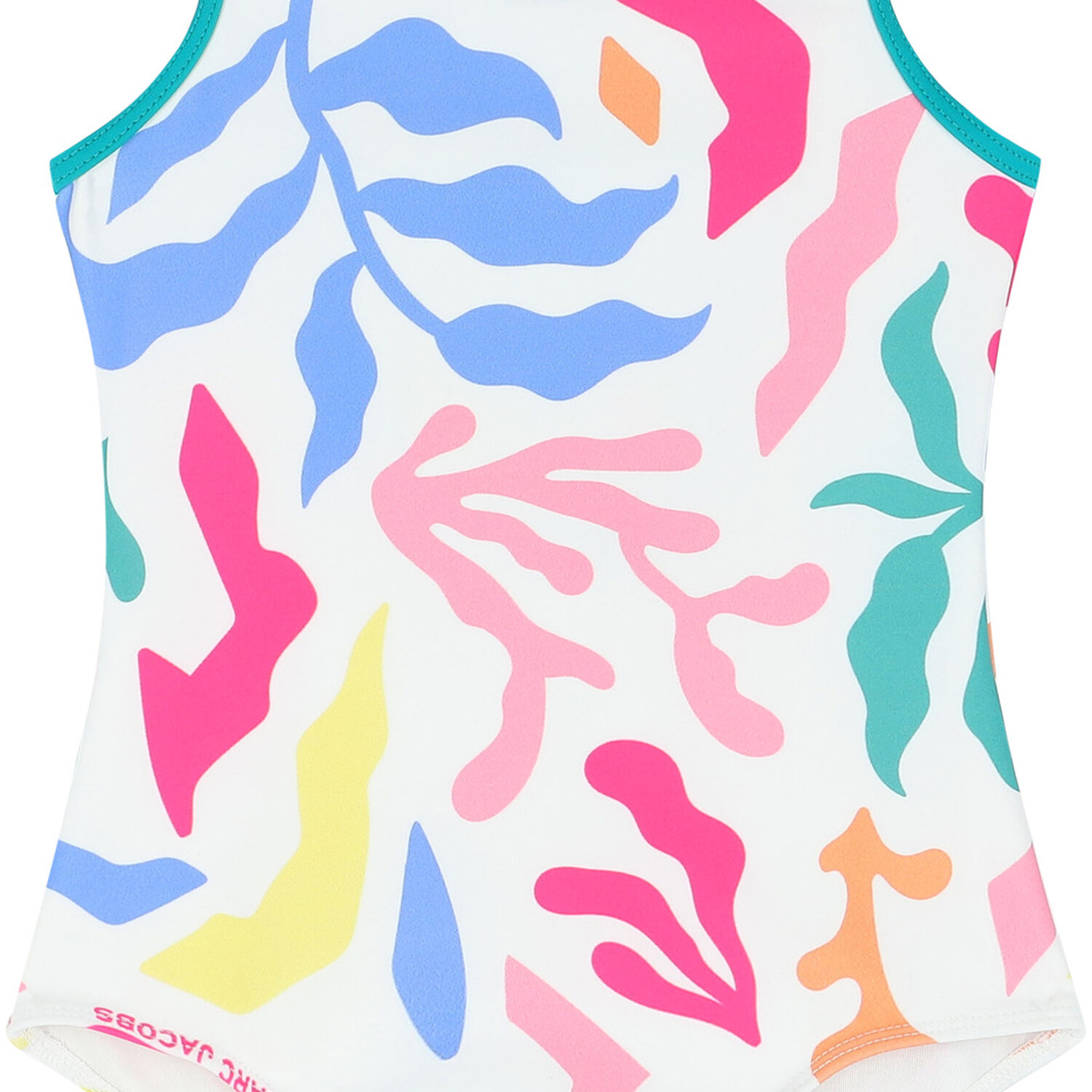 Girls White Coral Reef Swimsuit, 1, hi-res
