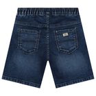 Boys Blue Denim Shorts, 1, hi-res
