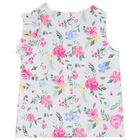 Girls White Floral Shorts Set, 1, hi-res