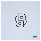 Baby Boys Blue & Navy Blue Logo Blanket, 1, hi-res