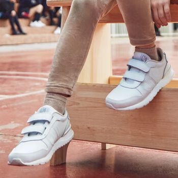 Boys White Leather Trainers