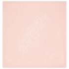 Girls White & Pink Logo Knitted Baby Blanket, 1, hi-res