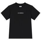 Boys Black Logo T-Shirt, 1, hi-res