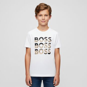 Boys White Logo T-Shirt