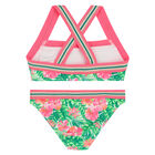 Girls Pink & Green Floral Bikini, 1, hi-res
