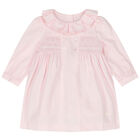 Baby Girls Pink Smocked Dress, 1, hi-res