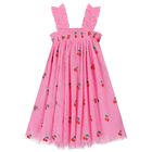 Girls Pink Tulle Cherry Dress, 1, hi-res