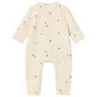 Beige Ribbed Babygrow, 1, hi-res