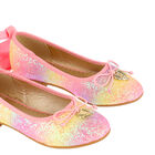 Girls Pink Rainbow Glitter Shoes, 1, hi-res