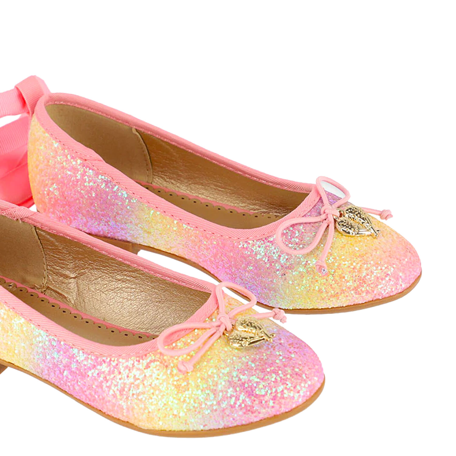 Girls Pink Rainbow Glitter Shoes, 1, hi-res