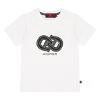Younger Boys White Logo T-Shirt, 1, hi-res