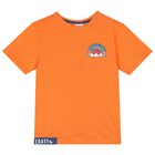 Boys Orange & Navy Blue Shorts Set, 1, hi-res