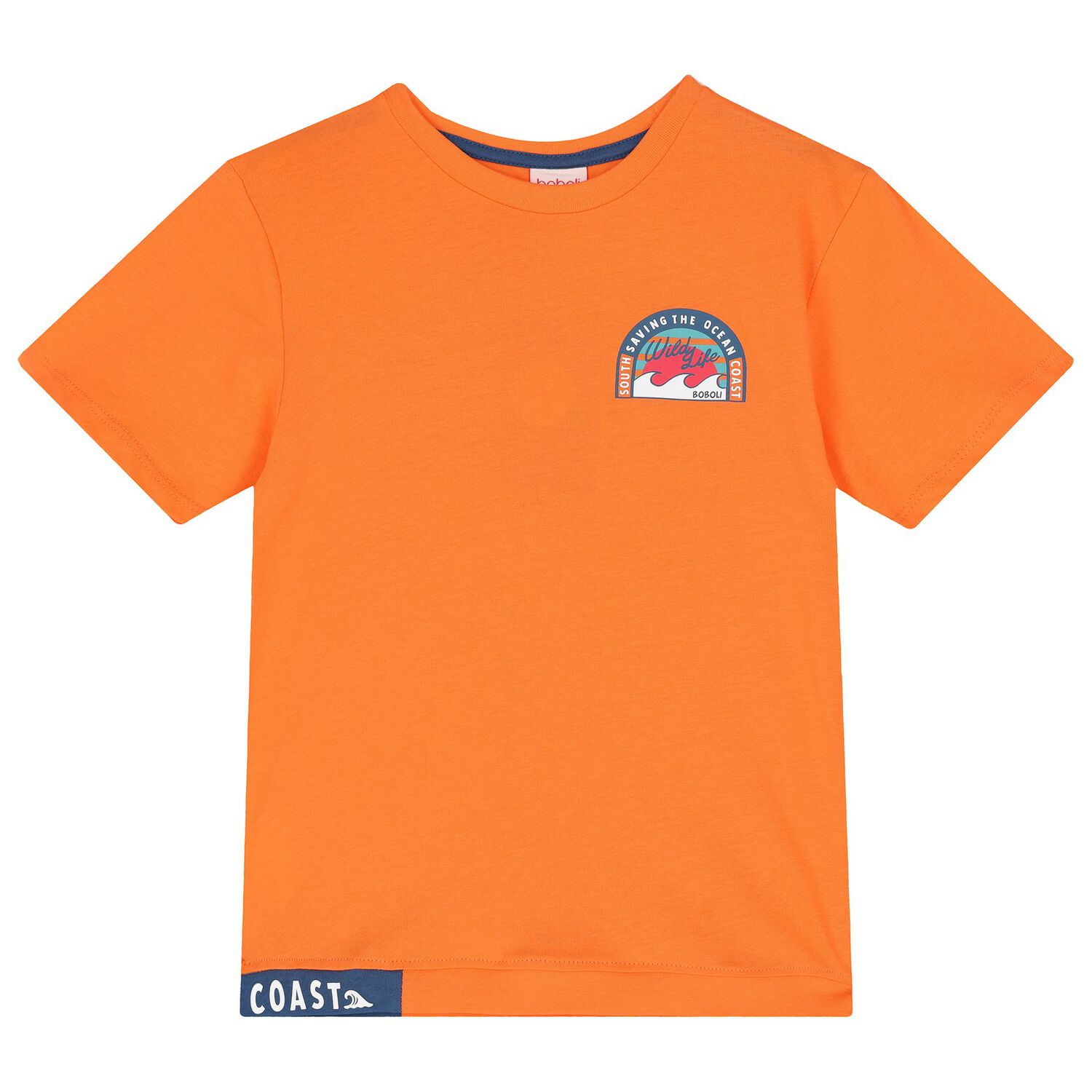 Boys Orange & Navy Blue Shorts Set, 1, hi-res