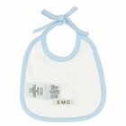 Baby Boys White & Blue Bib, 1, hi-res