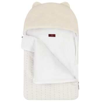 Beige & White Teddy Bear Logo Baby Nest