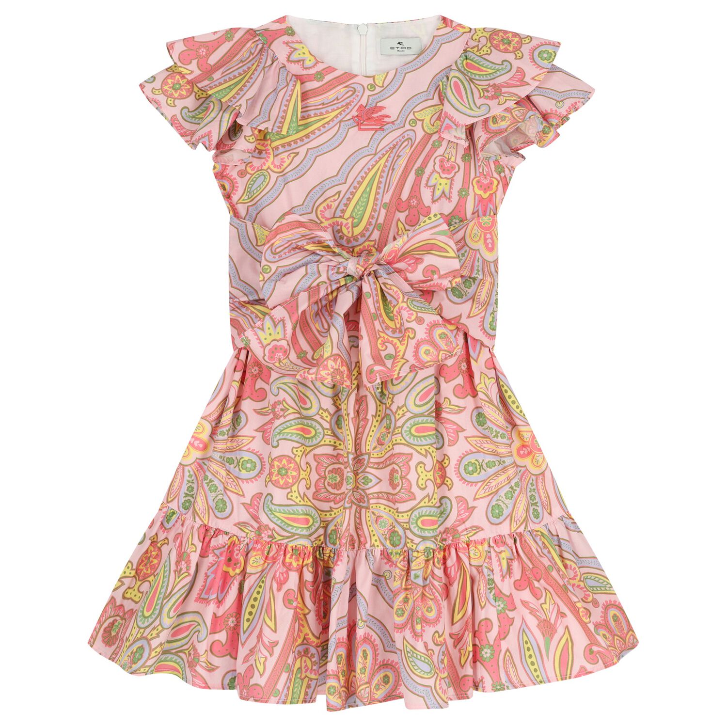 Girls Pink Floral Paisley Dress , 1, hi-res