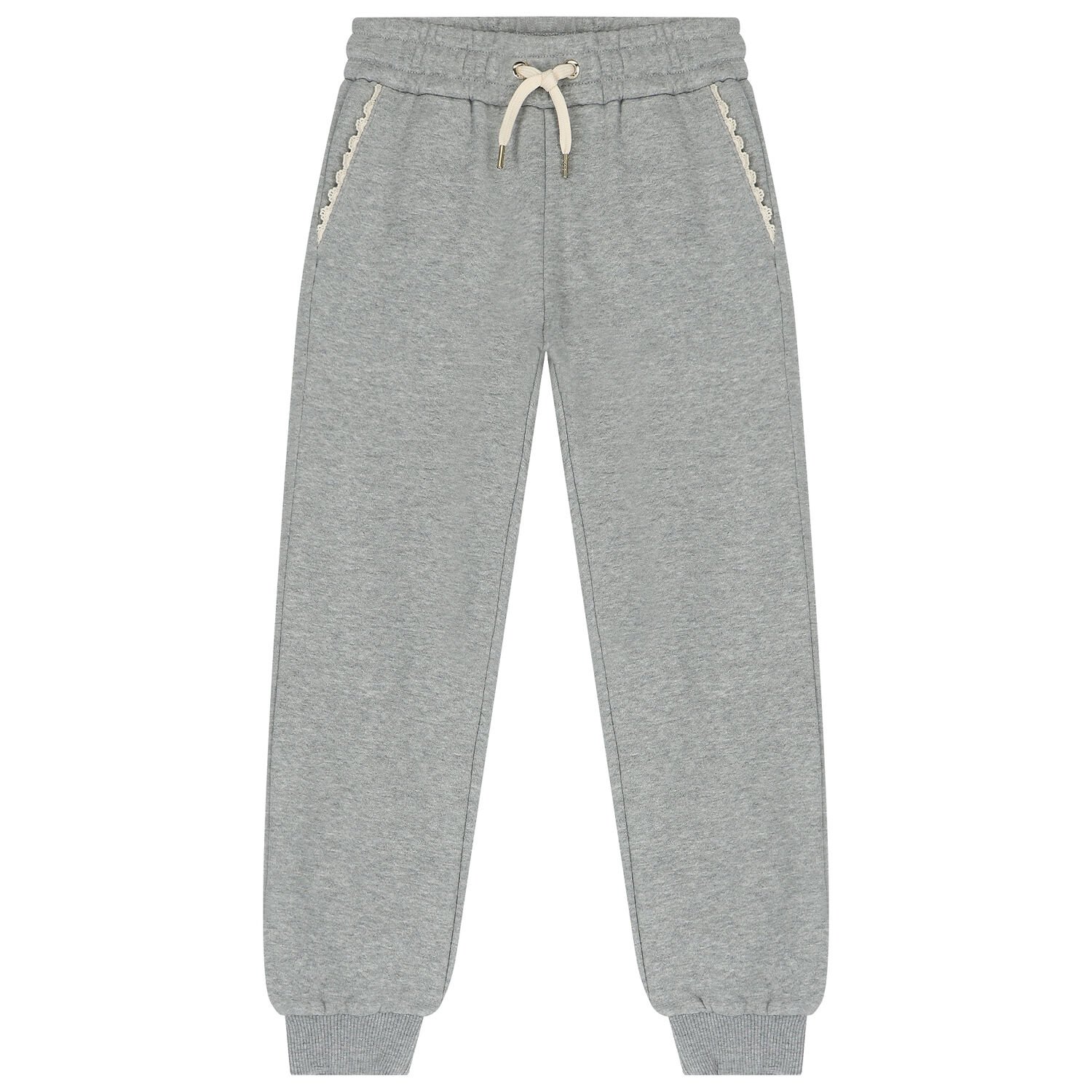 Girls Grey Logo Joggers, 1, hi-res