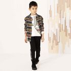 Boys Black Logo Trousers, 1, hi-res