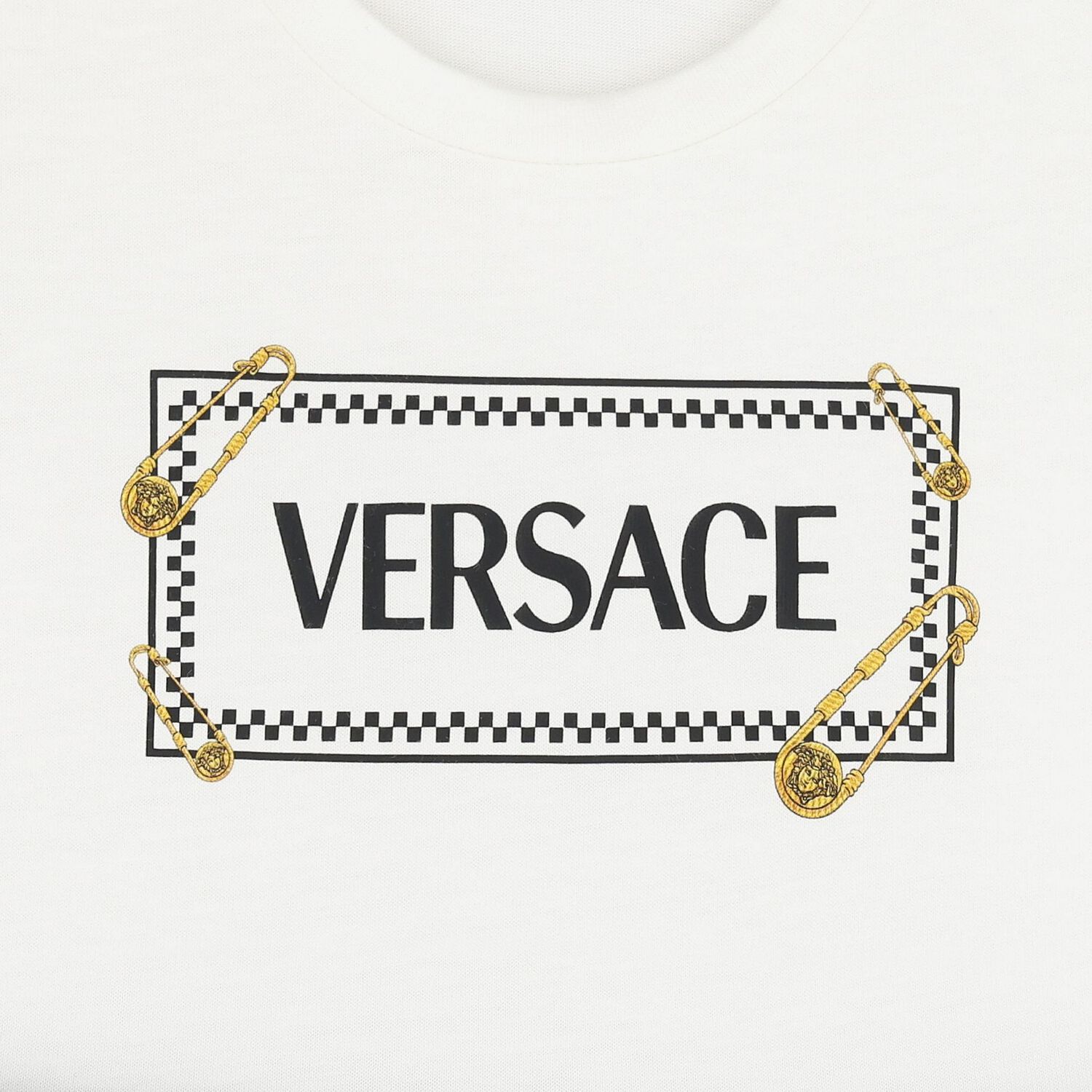 Younger Girls White & Navy Blue Logo Dress, 1, hi-res