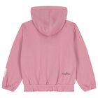 Girls Pink Hooded Zip Up Top, 1, hi-res