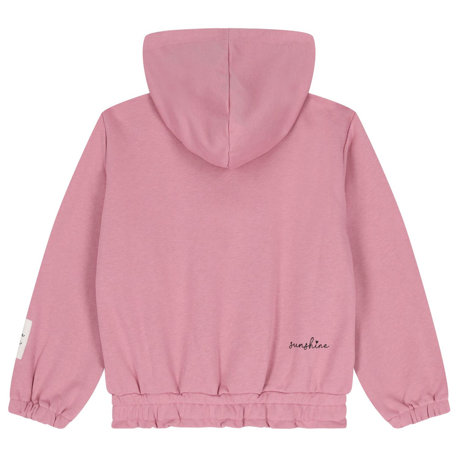Girls Pink Hooded Zip Up Top, 1, hi-res