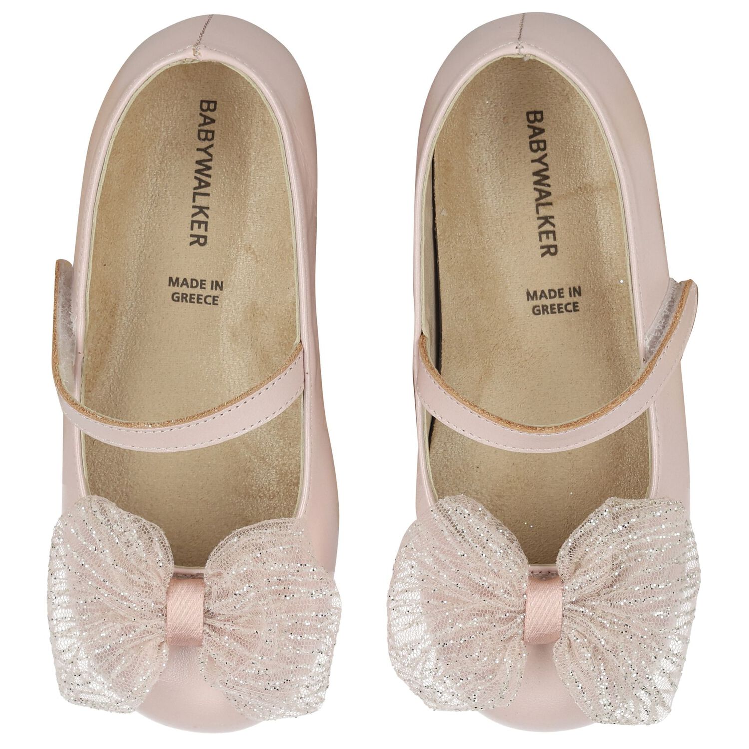 Girls Pink Leather Bow Shoes, 2, hi-res