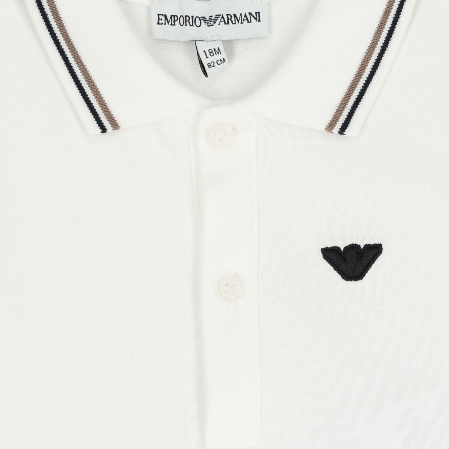 Younger Boys White Logo Polo Shirt, 1, hi-res