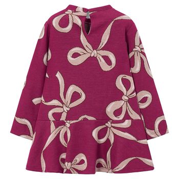 Girls Burgundy Jacquard Dress Set