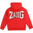 Boys Bright Red Hooded Top, 1, hi-res